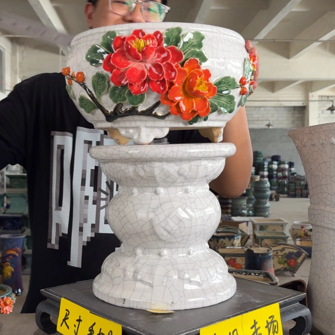 。一风堂石湾花盆 内24*12 高40