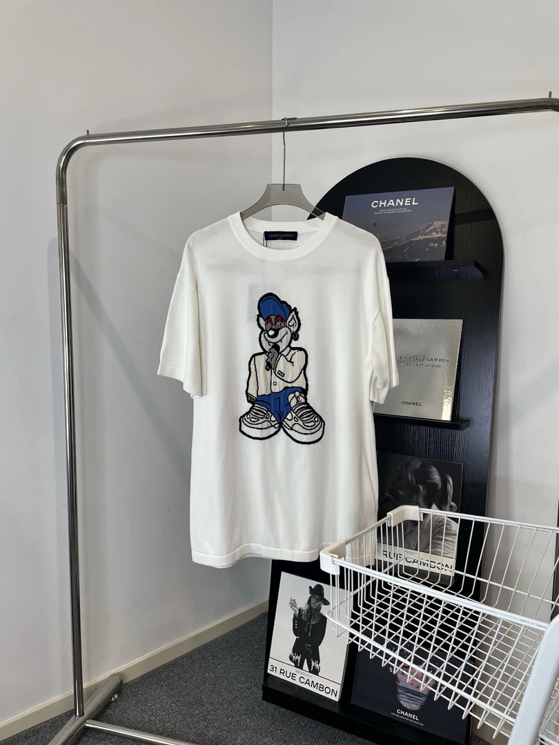 未使用 LouisVuitton/路易威登 Z339 23SS卡通图案小狼短袖T恤 XL