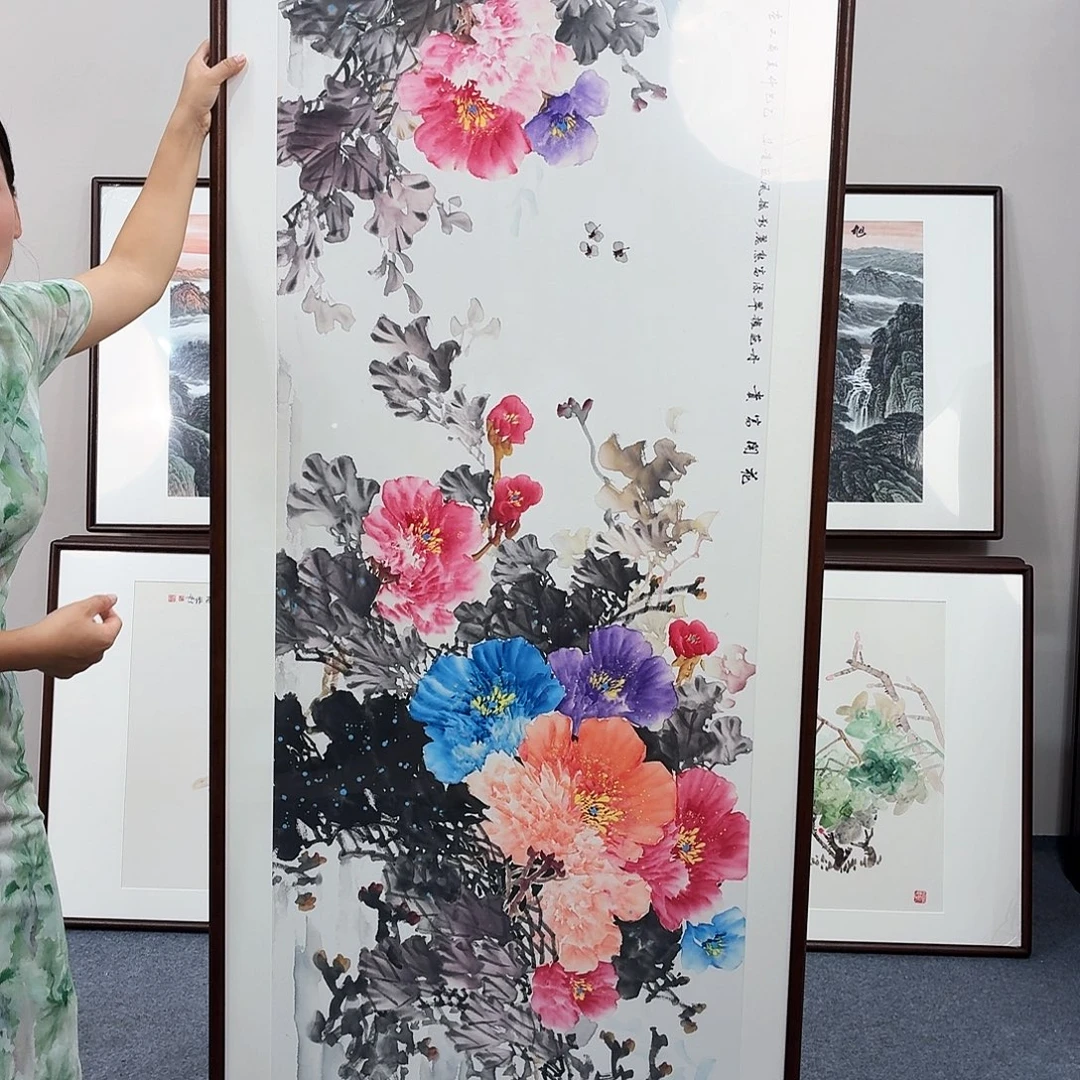 国画手绘作品210×80尺寸