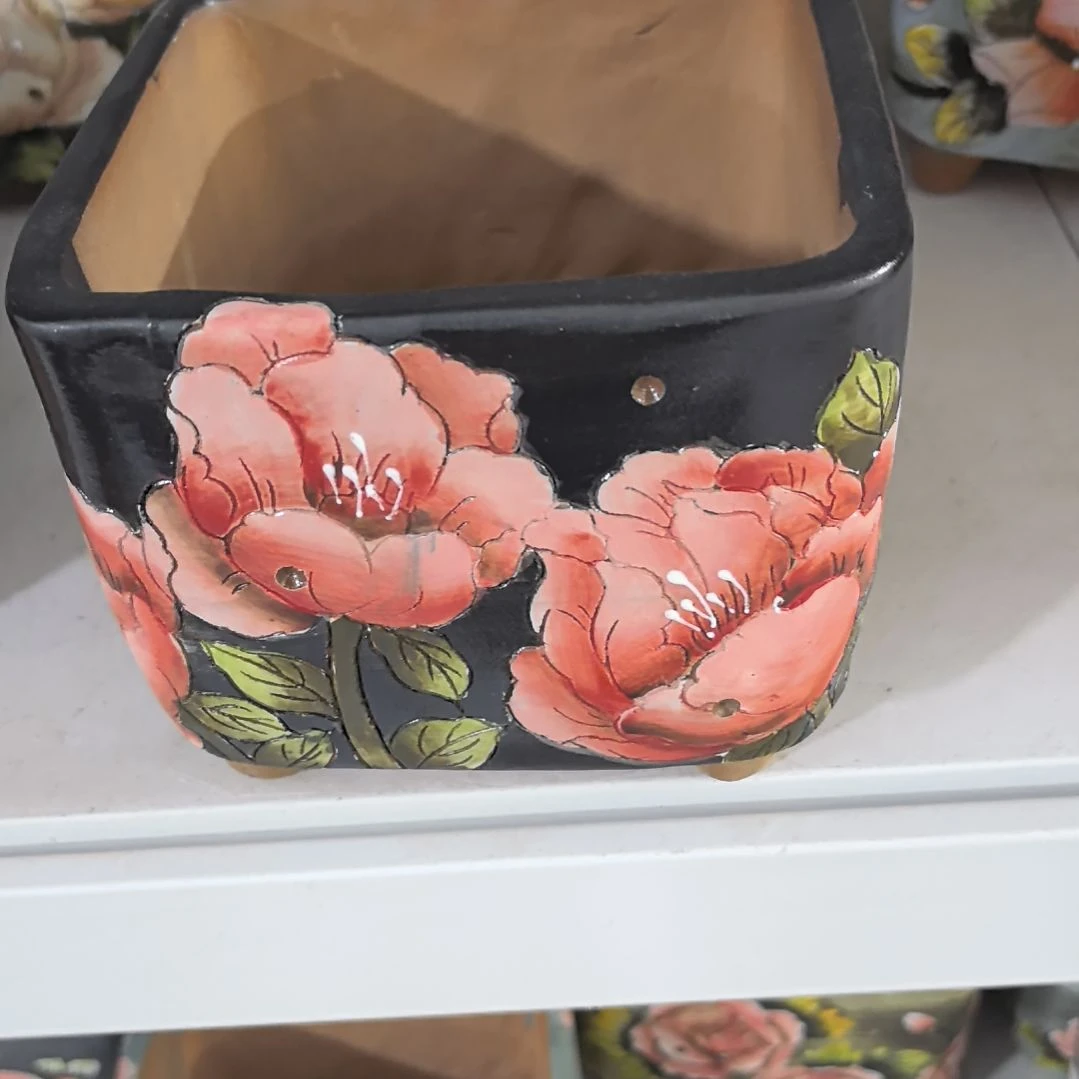 有***语花盆红泥景德镇花盆
