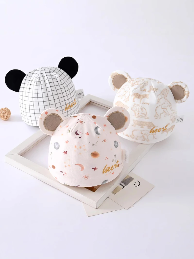 呵儿特7A抑菌新生儿宝宝0-3个月婴儿小帽子双层产房胎帽新生婴儿