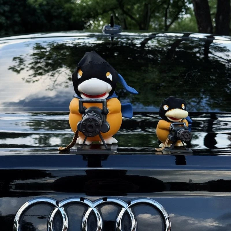 马路悍匪加特林可达鸭车后尾部摆件车载车顶装饰品公仔玩偶创意25