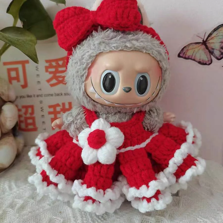 拉布布labubu纯手工出游配饰衣服毛线编织春日娃衣拉布布lv娃衣