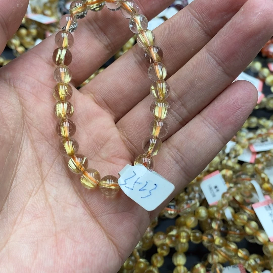 发晶手串未镶嵌哟***切钛晶3523