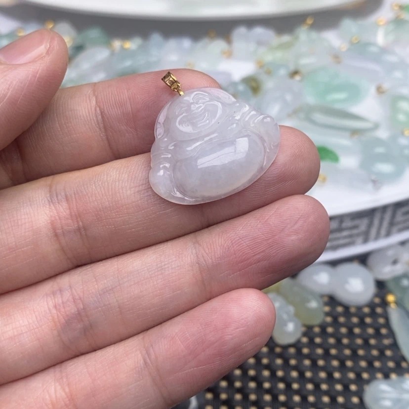 【闪购商品】翡翠18K金镶嵌吊坠(不含链)安*呐佛公