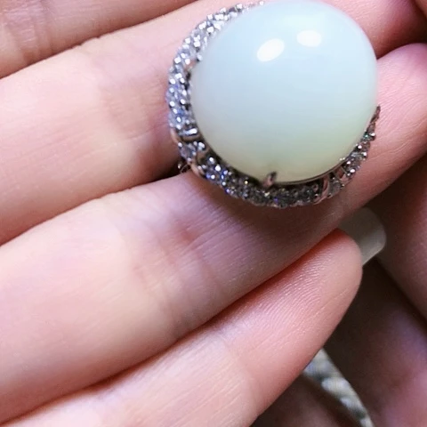 和田玉银S925镶嵌戒指