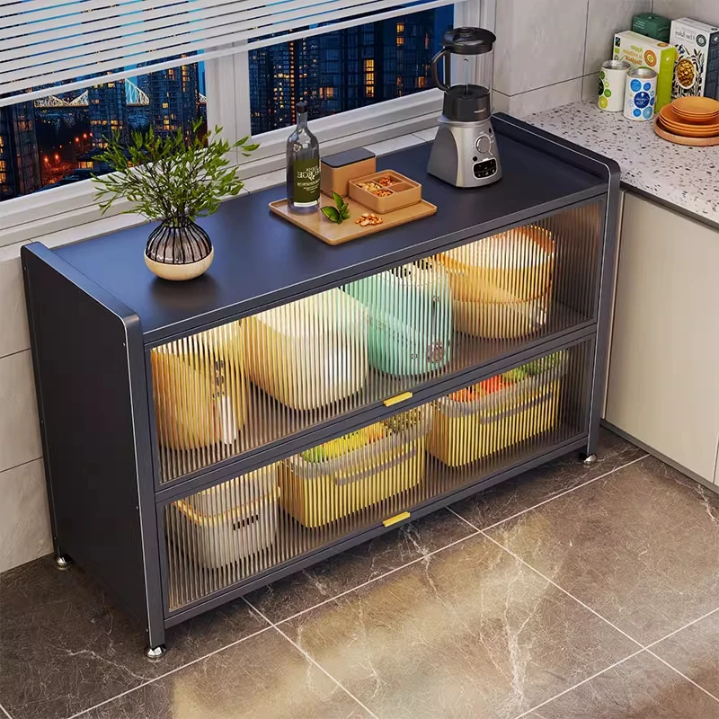 厨房置物架落地多层家用储物柜餐边柜多功能碗柜橱柜微波炉收纳柜