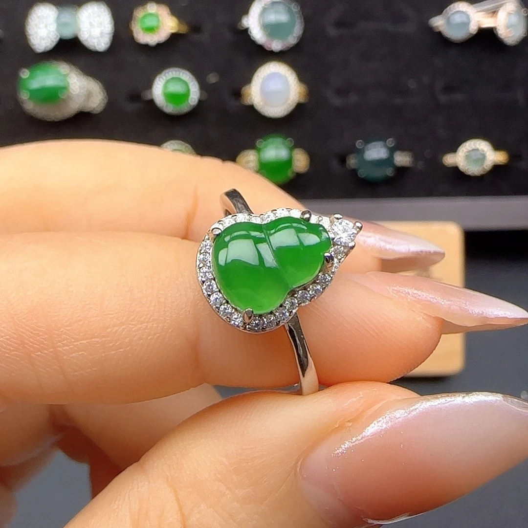 银S925镶嵌戒指翡翠