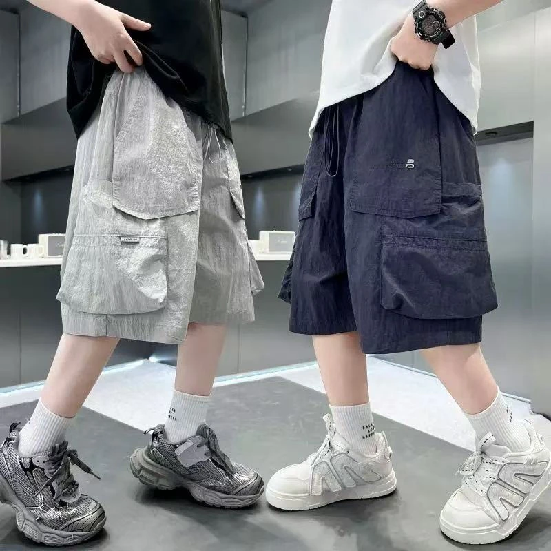 男童夏装工装短裤2025新款儿童中大童男孩夏季薄款休闲七分中裤潮