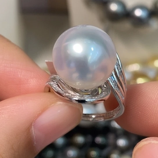 海水珍珠戒指银S925镶嵌12.89