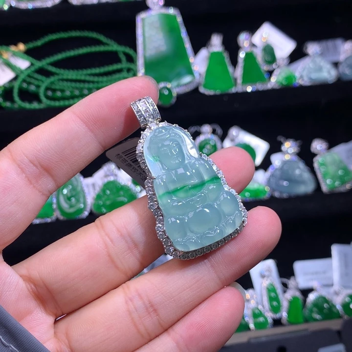 【闪购商品】颈饰银S925镶嵌翡翠天然翡翠