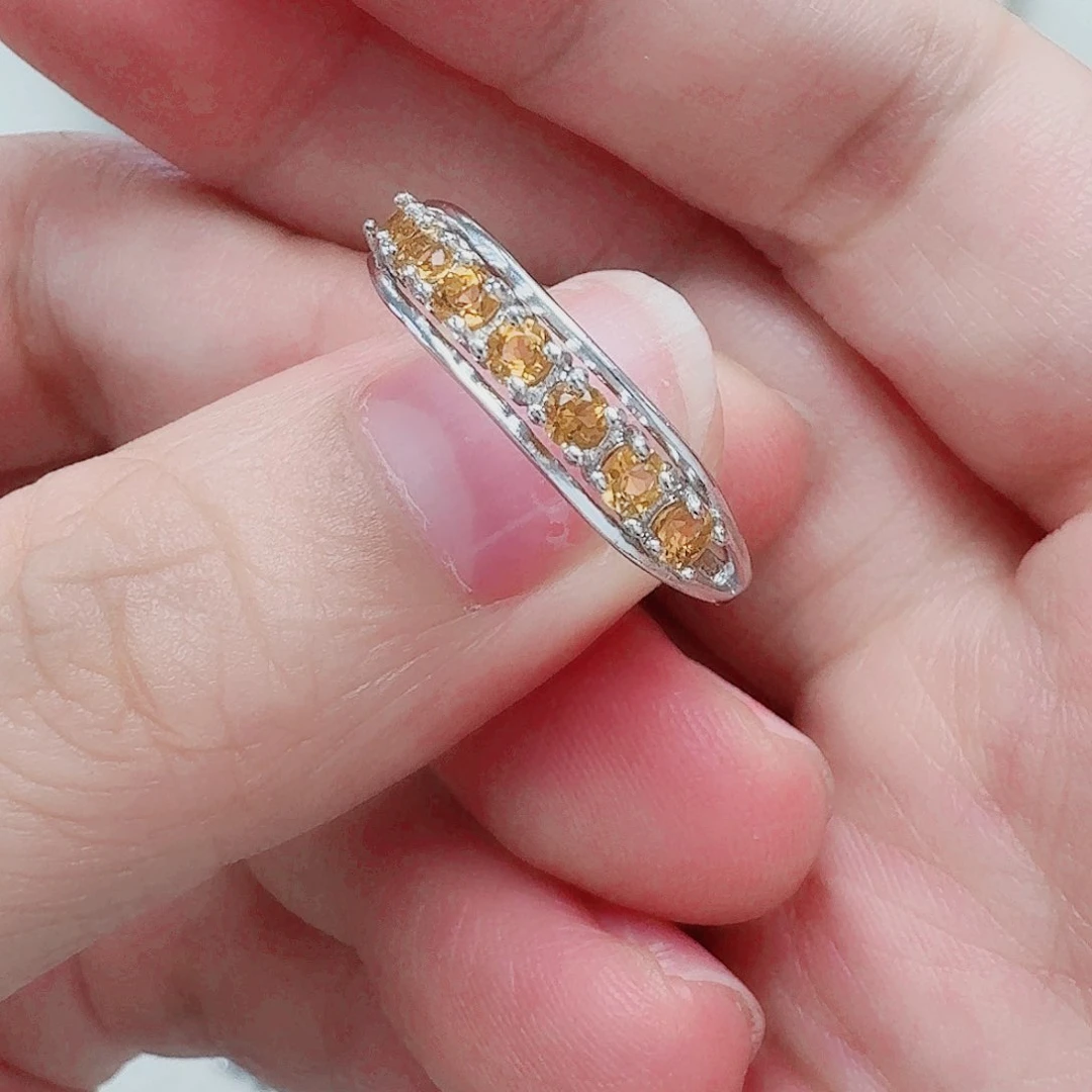 水晶戒指银S925镶嵌戒指