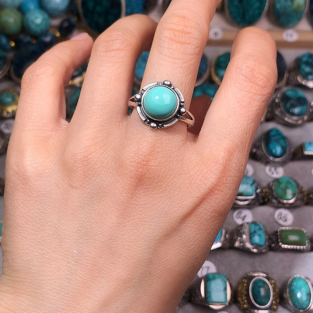 绿松石挂件银S925镶嵌南*