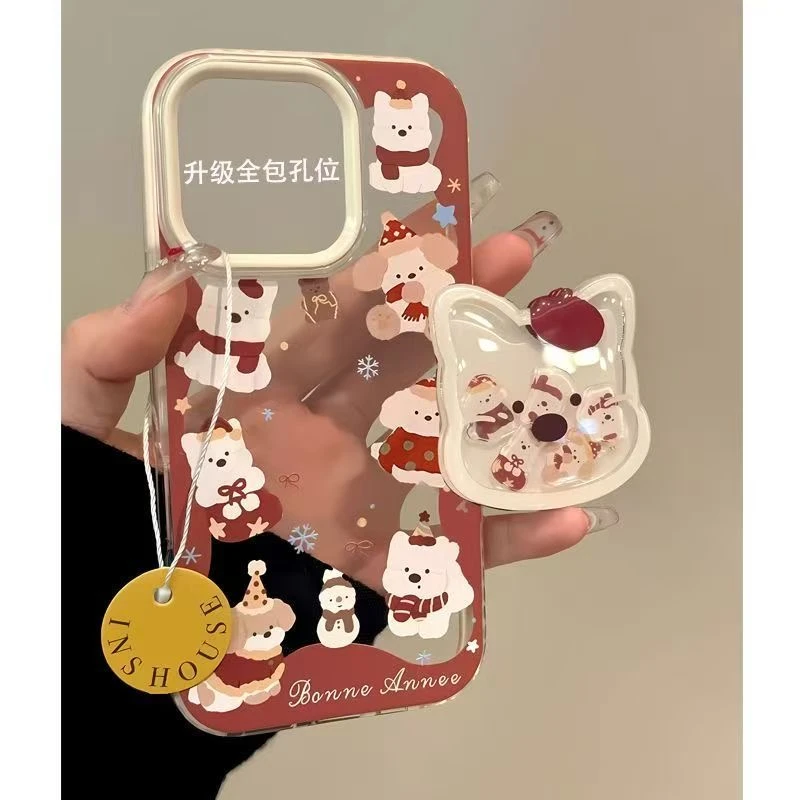 红帽西高地狗狗适用iPhone16苹果15pro支架手机壳14/13磨砂12/11