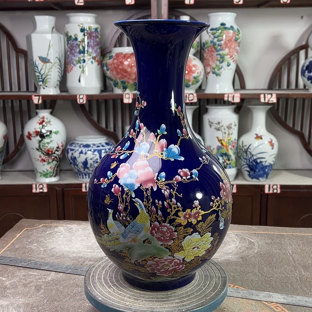 摆件陶景德镇陶瓷赏景泰蓝