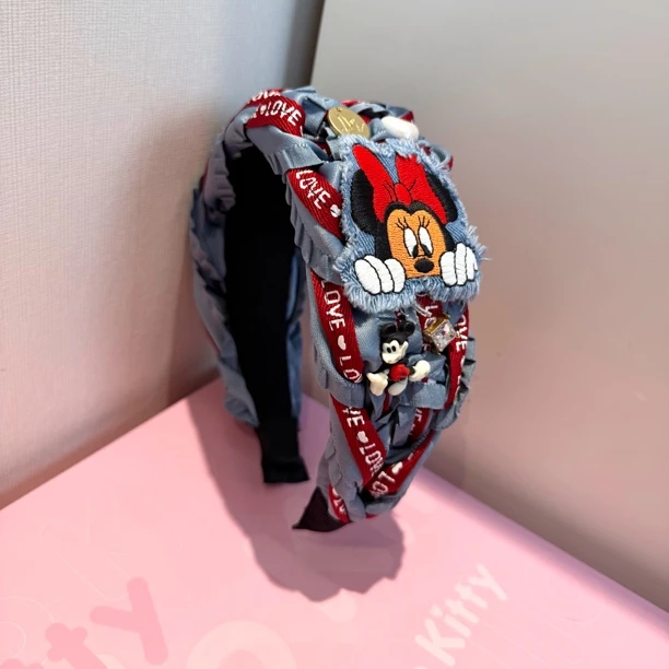 29554牛仔米妮编织宽发箍