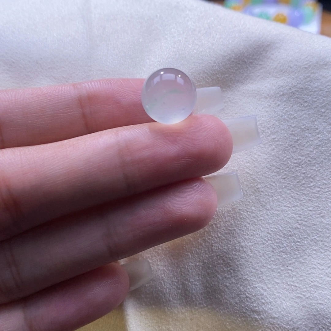 翡翠未镶嵌颈饰高冰飘色珠卡12.2