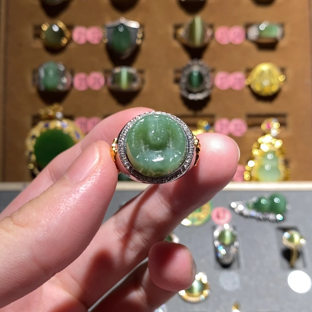 和田玉未镶嵌戒指