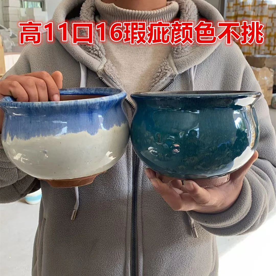 福利粗陶陶瓷法师老桩多肉绿植植物紫砂简约手工特价花盆直筒有孔