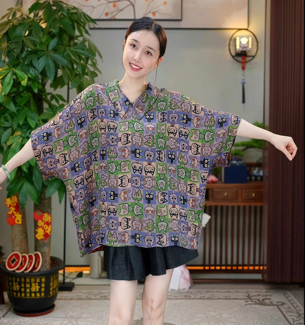 金禧禧【机器猫】香云纱皮子罗上衣J25099-2