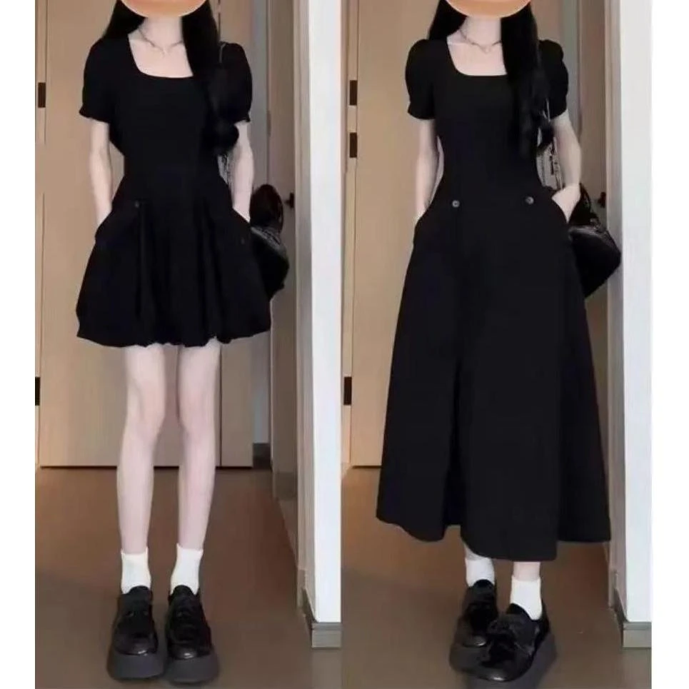 发发推荐【蚂蚁腰口袋裙】超显瘦温柔风法式短袖连衣裙6089+6085