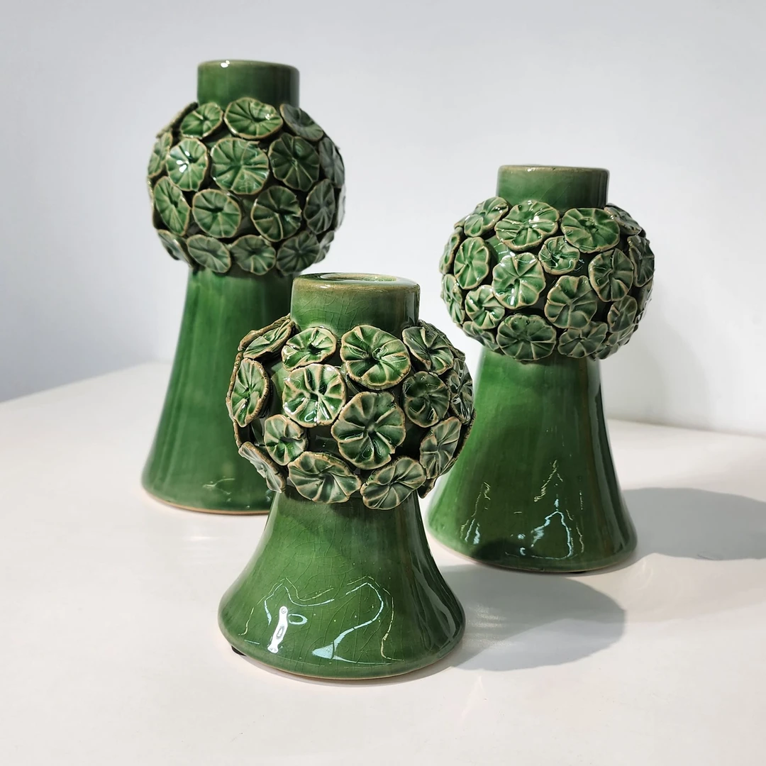 【Moser】摩瑟DP【绿色做旧花烛台】TC花瓶摆件玻璃