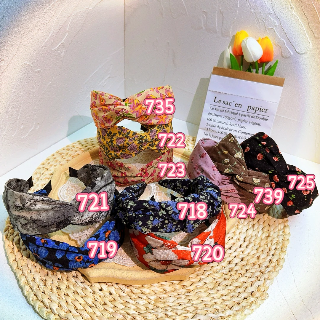 940韩版韩式轻职风复古饰品气质碎花时尚发箍【NEVER】