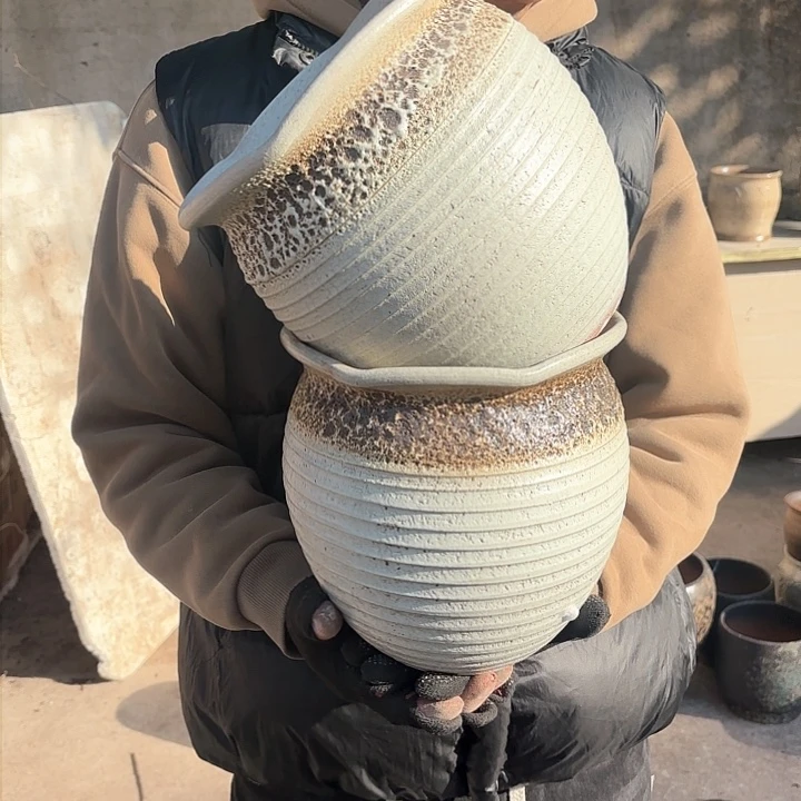 红陶加重加厚两个口径20高度 20