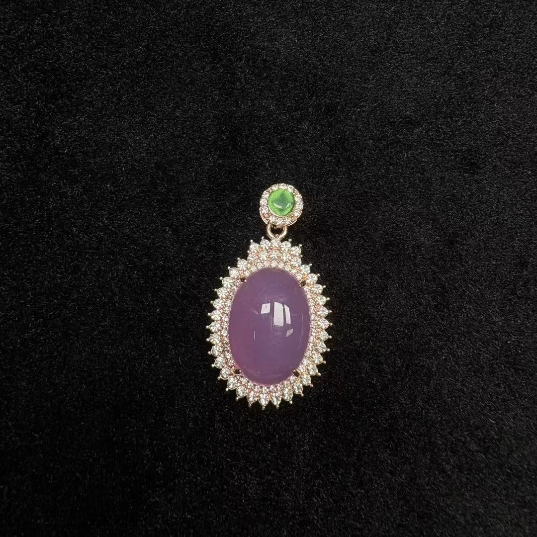 天然精美紫玉髓吊坠-v1697-多样性发一