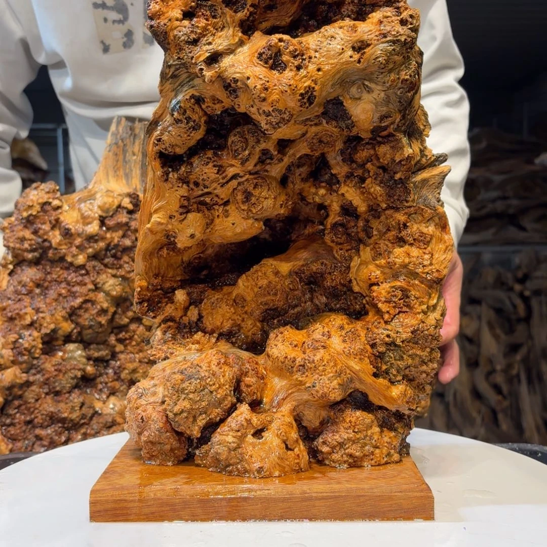 大***鱼木猛子琥珀木摆件c23