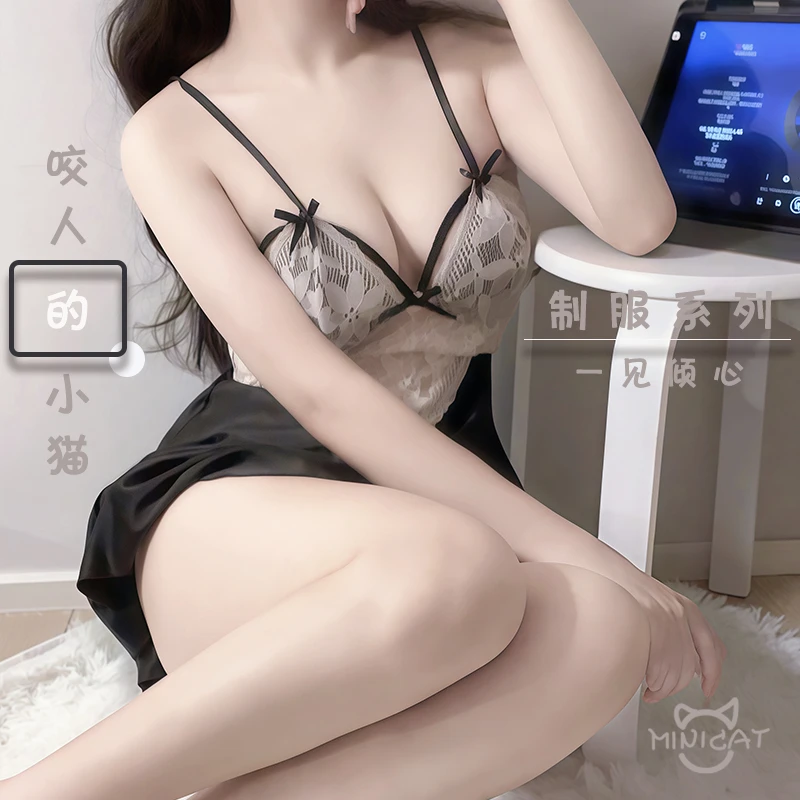 咬人的小猫：一见倾心-2025新款纯欲睡裙高级感轻奢性感蕾丝战袍