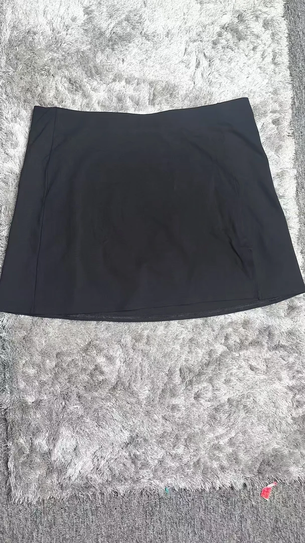 老王大码--黑色双层包臀裙运动女士夏季透气