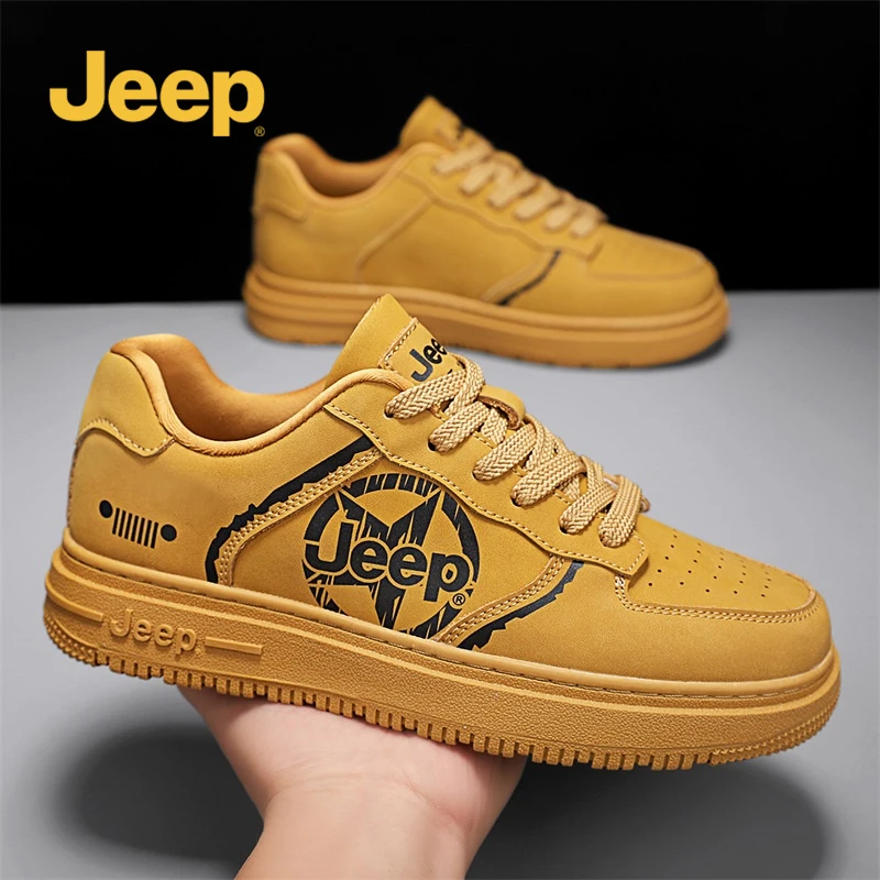 JEEP吉普男士板鞋2025冬季新款时尚百搭厚底增高空军休闲运动男鞋