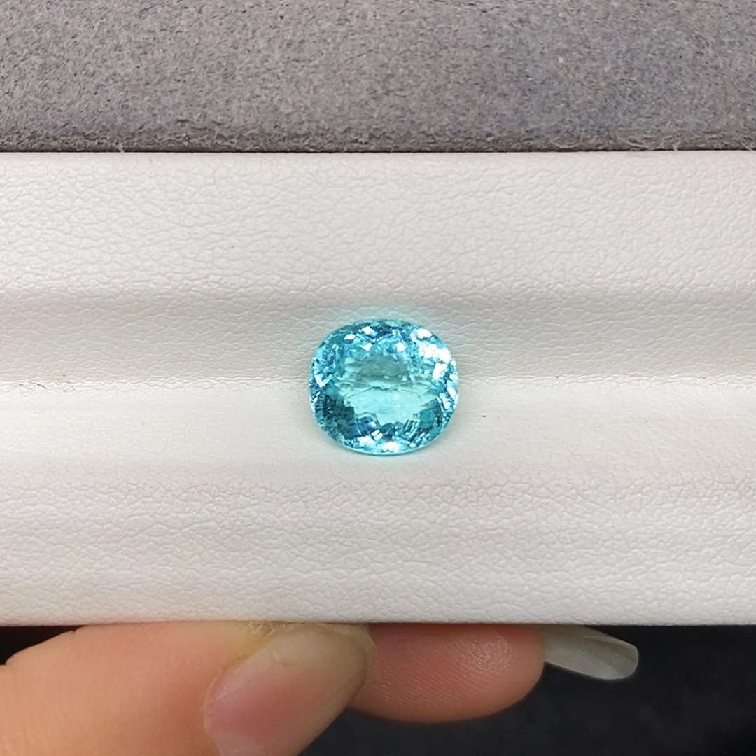 3.32克拉天然干净玻璃体霓虹蓝色帕拉伊巴未镶嵌碧玺