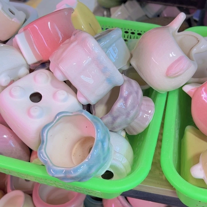 陶瓷花盆当场凑满12包邮随机瑕疵4个