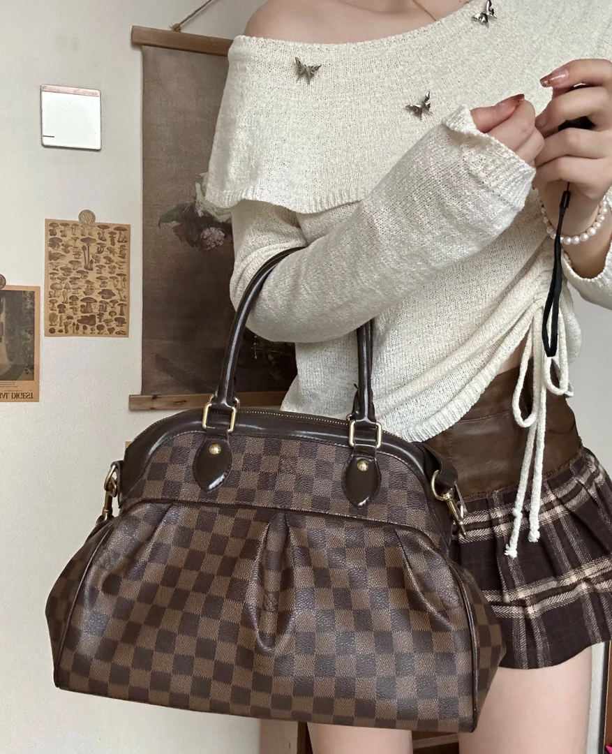 95新 LouisVuitton/路易威登 棋盘格葫芦手提包(全原)
