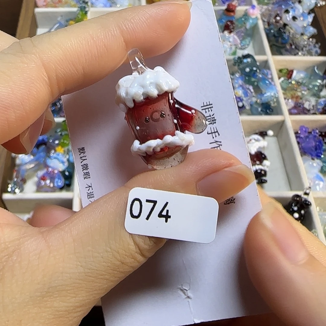 玻璃颈饰空心吊坠手工非遗