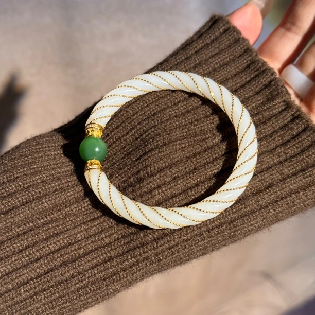 和田玉掐丝手镯简约时尚个性精品