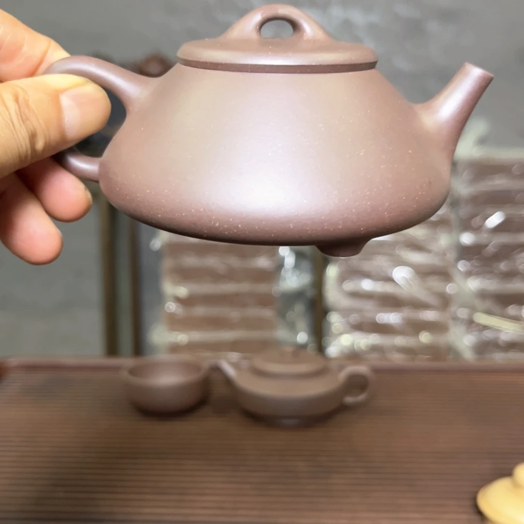 追***者茶壶紫砂底槽青任瓢半手工