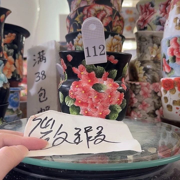 景德镇幸运花盆手绘韩式花盆