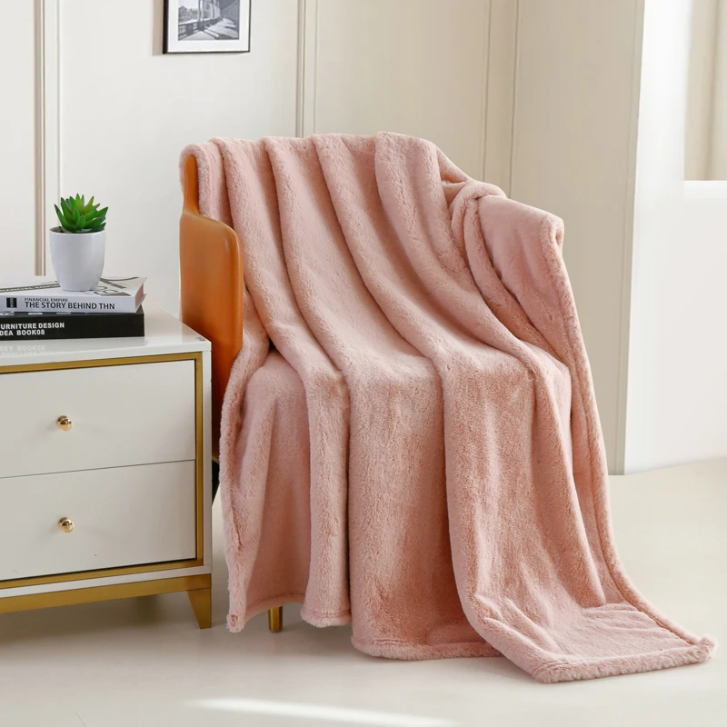 双面兔毛加厚毛毯