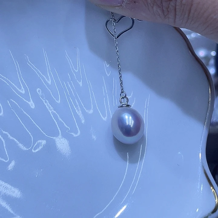 淡水珍珠颈饰银S925镶嵌肉*