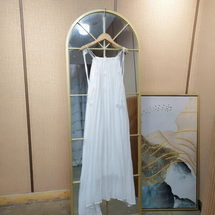 BG812孕妇白色吊带裙90-130