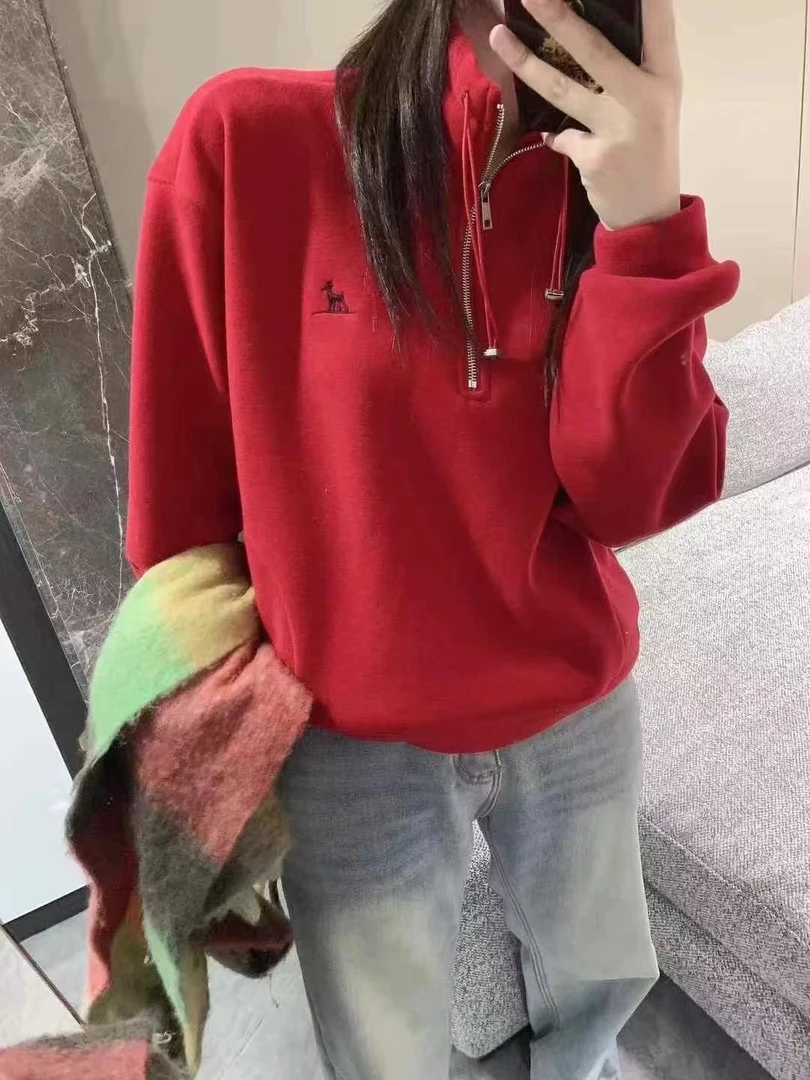 立领拉链加绒卫衣