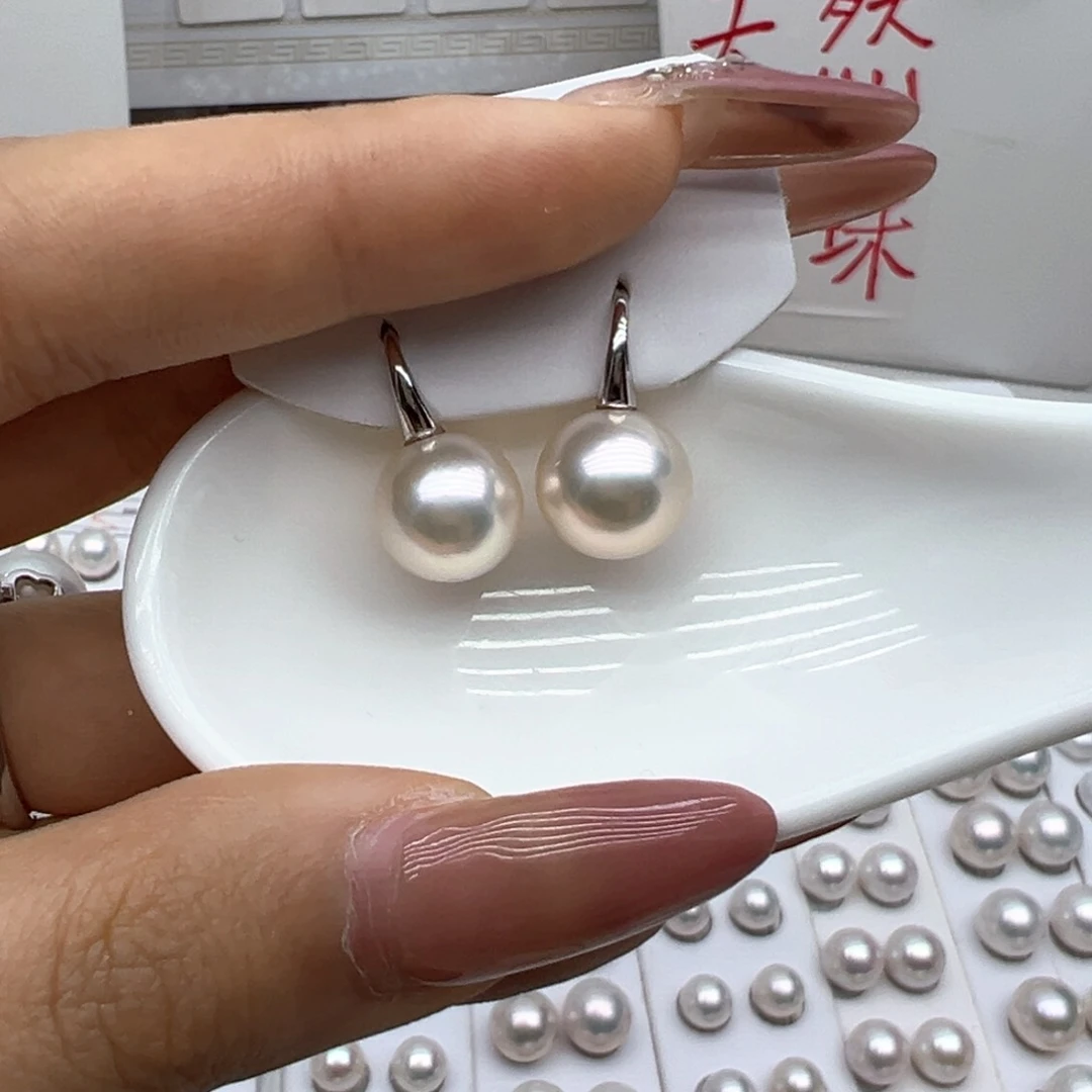 淡水珍珠耳饰银S925镶嵌