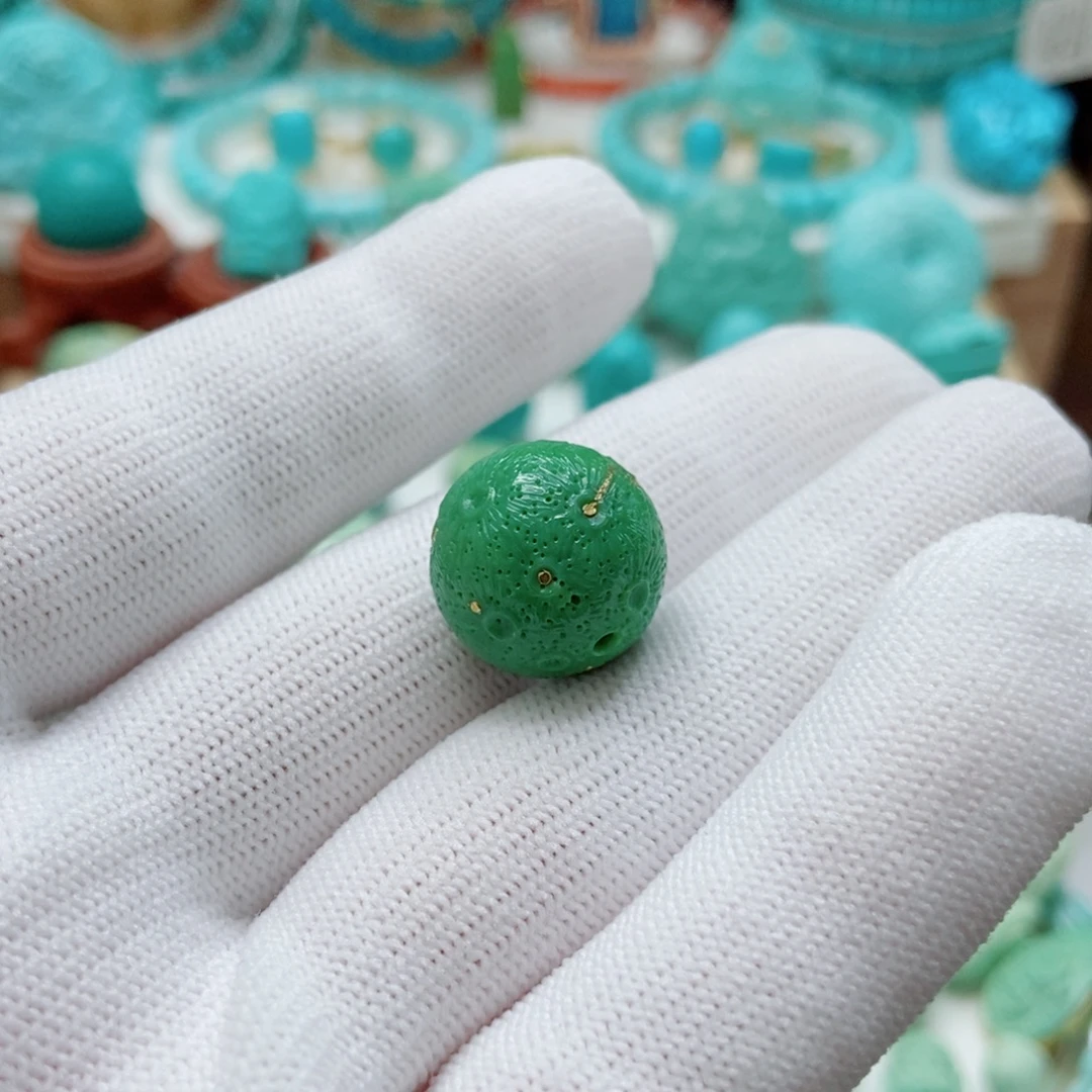 未镶嵌绿松石珠子15.3mm