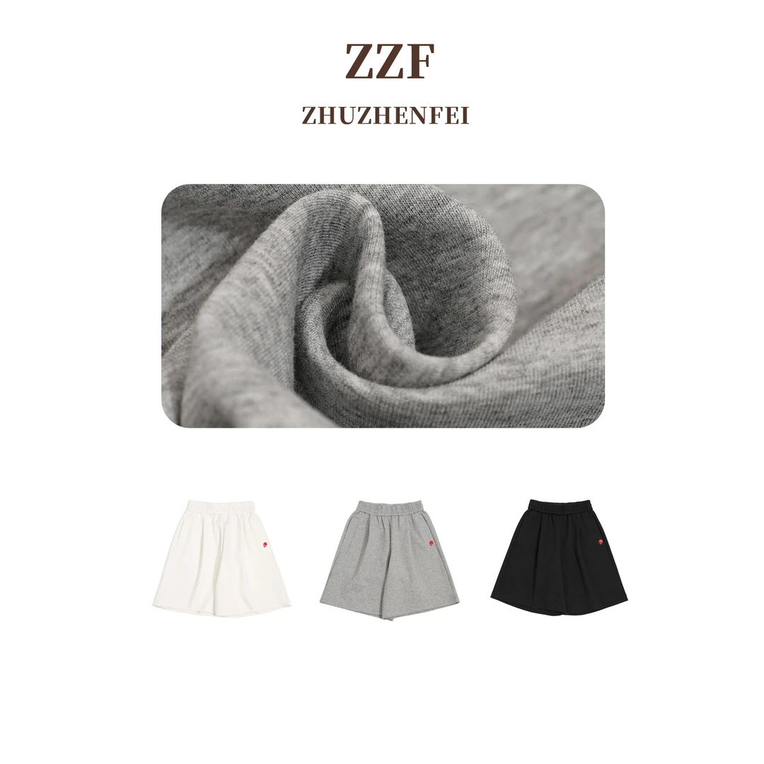 设计师原创新款休闲百搭时尚长绒棉宽松显瘦中性风短裤Z351181