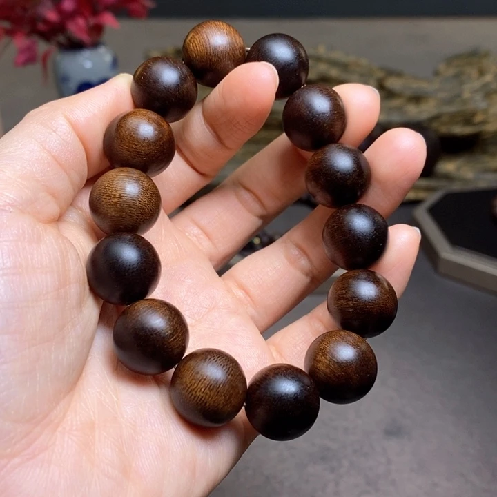 沉香手串越南富森红土糖结玉化1.6