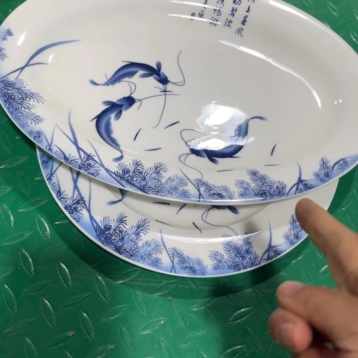 瓷片鱼盘十寸大盘各一个