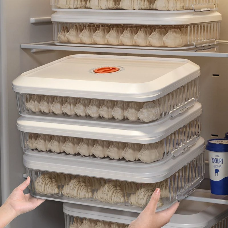 饺子盒家用食品级厨房冰箱收纳盒水饺馄饨整理盒保鲜速冻冷冻专